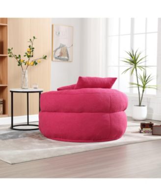 Chenille Sleeper Sofa Chair - Modern Fluffy Lounge Seat