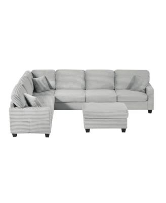 Streamdale U-Shaped Sectional Sofa with Ottoman & Storage Pockets
