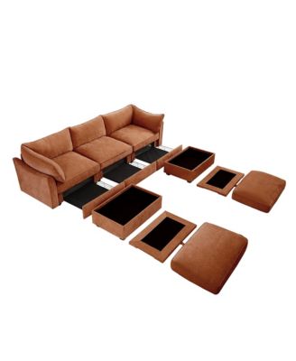 U Shape Sofa w/ Ottomans & Storage