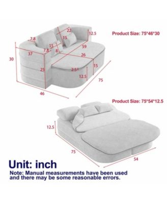 Streamdale 75" Foldable Sofa Bed with Blanket