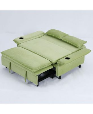 Green Multi-Functional Sofa Bed with Adjustable Armrests & Backrests