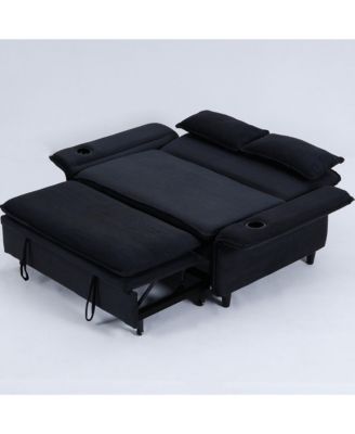 Striped Sofa Bed - Adjustable Arms & Back - 65.74 Inch