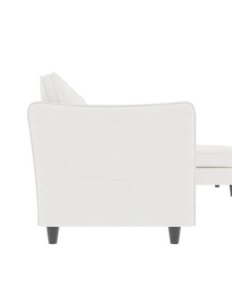 107.8" 3 Seater L-Shaped Sofa Couch with Ottoman & Pockets