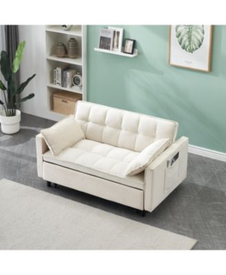 Modern Velvet Sleeper Sofa with Pillows & Pockets