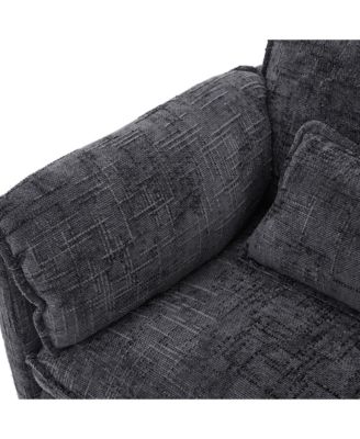  Oversized Sectional Sofa Cloud Couch w/ Ottoman, USB & Phone Holder