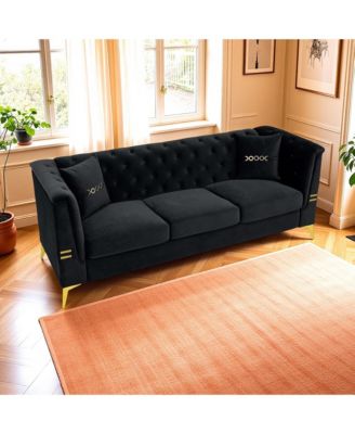 Streamdale Tufted Velvet Sofa, 82" Mid-Century Couch