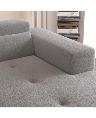 109" Modern Modular Sectional Sofa, Teddy Fabric, L-Shaped Couch with Chaise