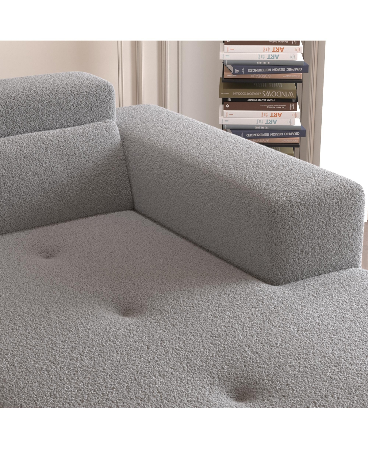 Streamdale Furniture 109" Modern Modular Sectional Sofa, Teddy Fabric, L-Shaped Couch with Chaise