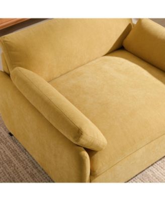 Oversized Chenille Sofa Chair - Wide Deep Seat, Modern Armchair