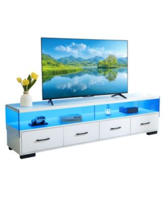 White 4-Drawer TV Stand - Up to 80" TVs