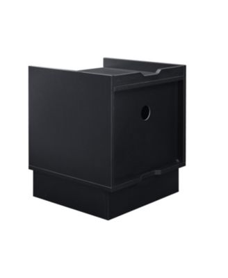 Streamdale Mid Century Nightstand with Charging & LED, 2 Drawers, Bedside/End Table, Black