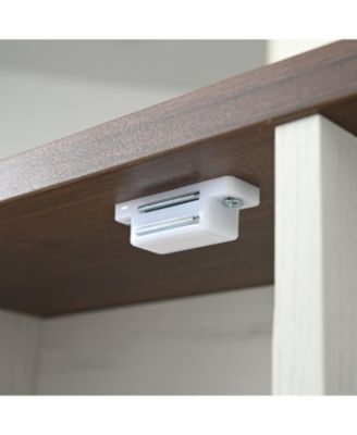 Farmhouse Vanity Desk with Mirror, Lights, Charging Station, Stool