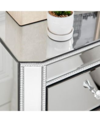  3-Drawer Mirrored Nightstand/Side Table - Modern Accent Furniture