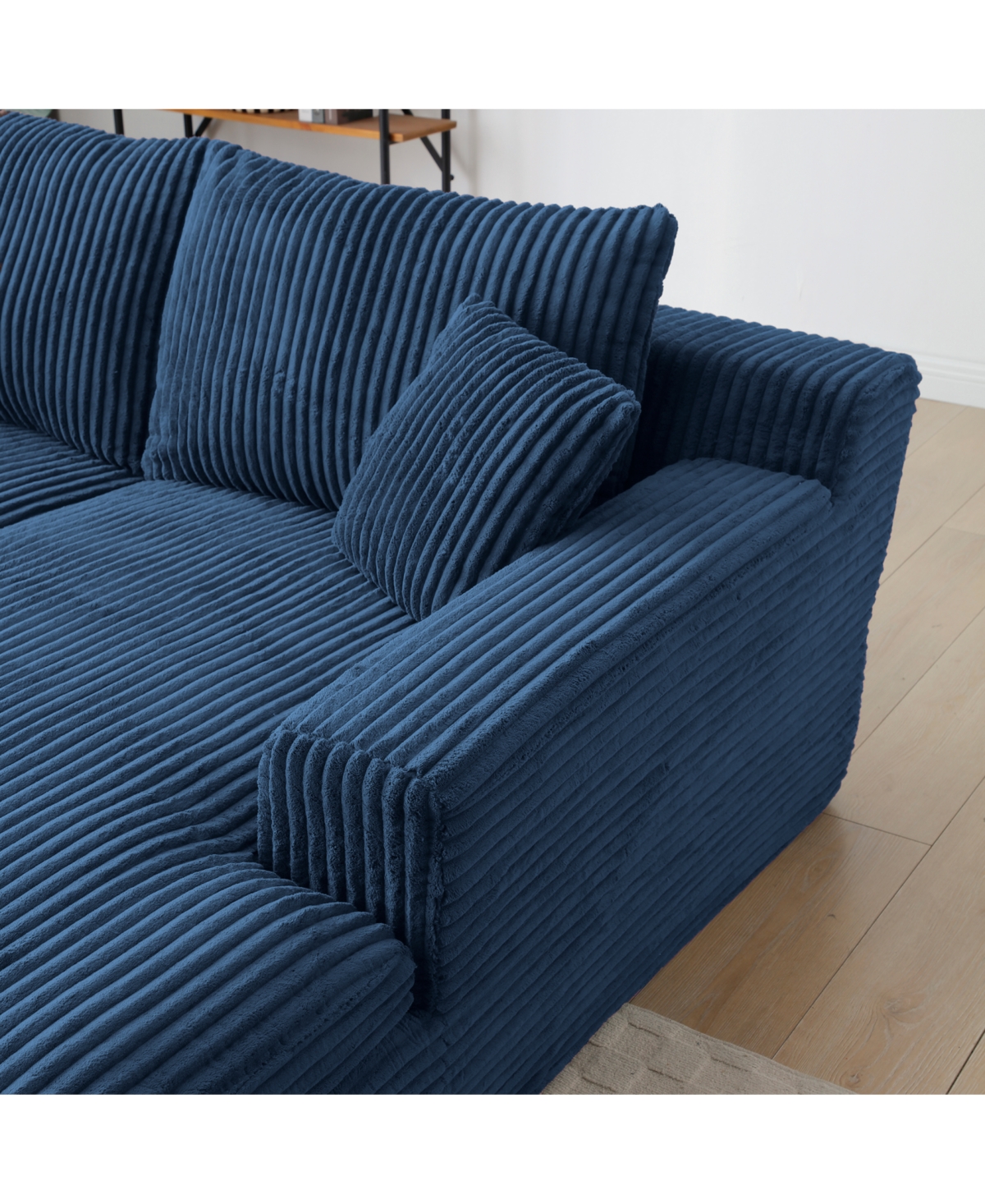 Streamdale Furniture Chaise Lounge Sofa Bed, Oversized Plush Faux Fur Couch