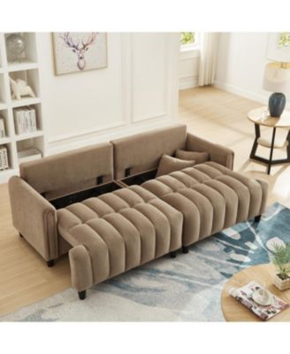 83" Futon Sofa Bed with Pillows, Convertible Sleeper