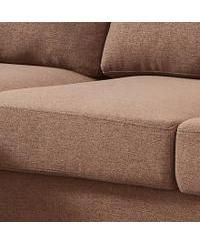 86" L-Shaped Sectional Sofa with Ottoman & Armrest Organizer - Brown