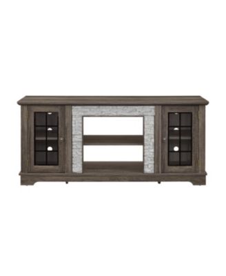 58" Modern Grey TV Stand with 2-Door Storage