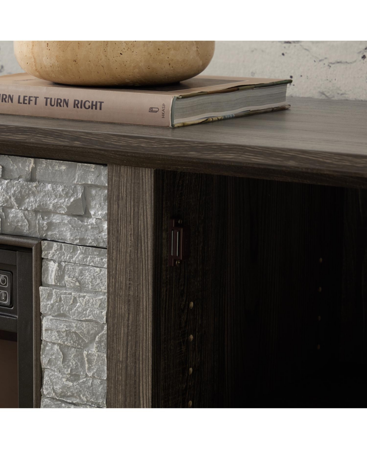 Streamdale Furniture 58" Tv Stand with Fireplace, 2-Door Storage, Grey Media Console