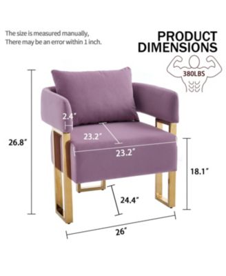 Modern Lilac Teddy Fleece Chair Gold Legs 2PCS