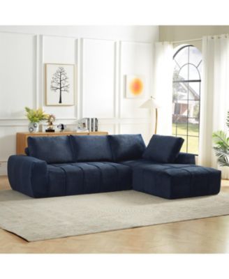 Faux Fur L-Shape Sectional Sofa Sleeper Couch