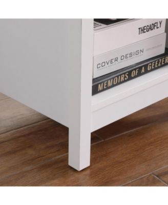 Streamdale Nightstand with Drawer & Shelf, Modern Bedside Table - Retro White