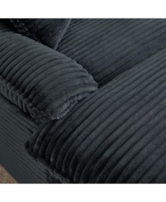 Modern Cushioned Sofa with Footrest - Dark Gray