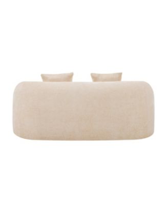 Curved Loveseat Sofa, Small Space Couch with 2 Pillows