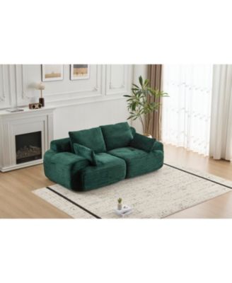 Modern Memory Foam Corduroy Sectional Sofa - Green