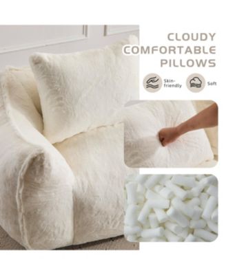 Giant Bean Bag Couch, Ultra Soft Fluffy Loveseat Sofa