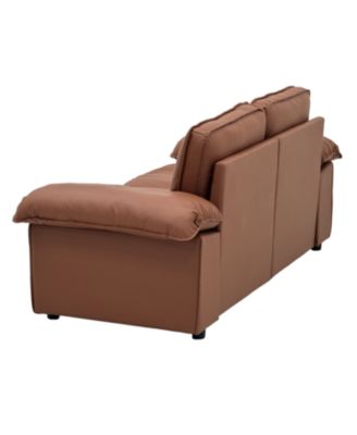 Modern Faux Leather 79" Storage Loveseat