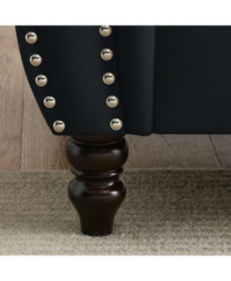 80" Black Velvet Chesterfield Sofa, Tufted 3 Seater Couch