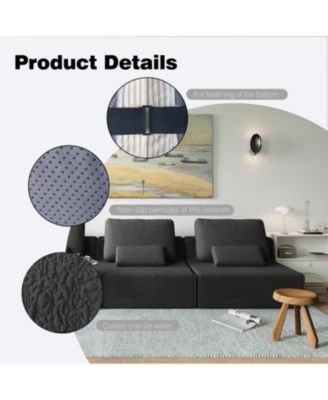 Oversized Modular Boucle Sectional Sofa - Convertible Spacious Foam-Filled