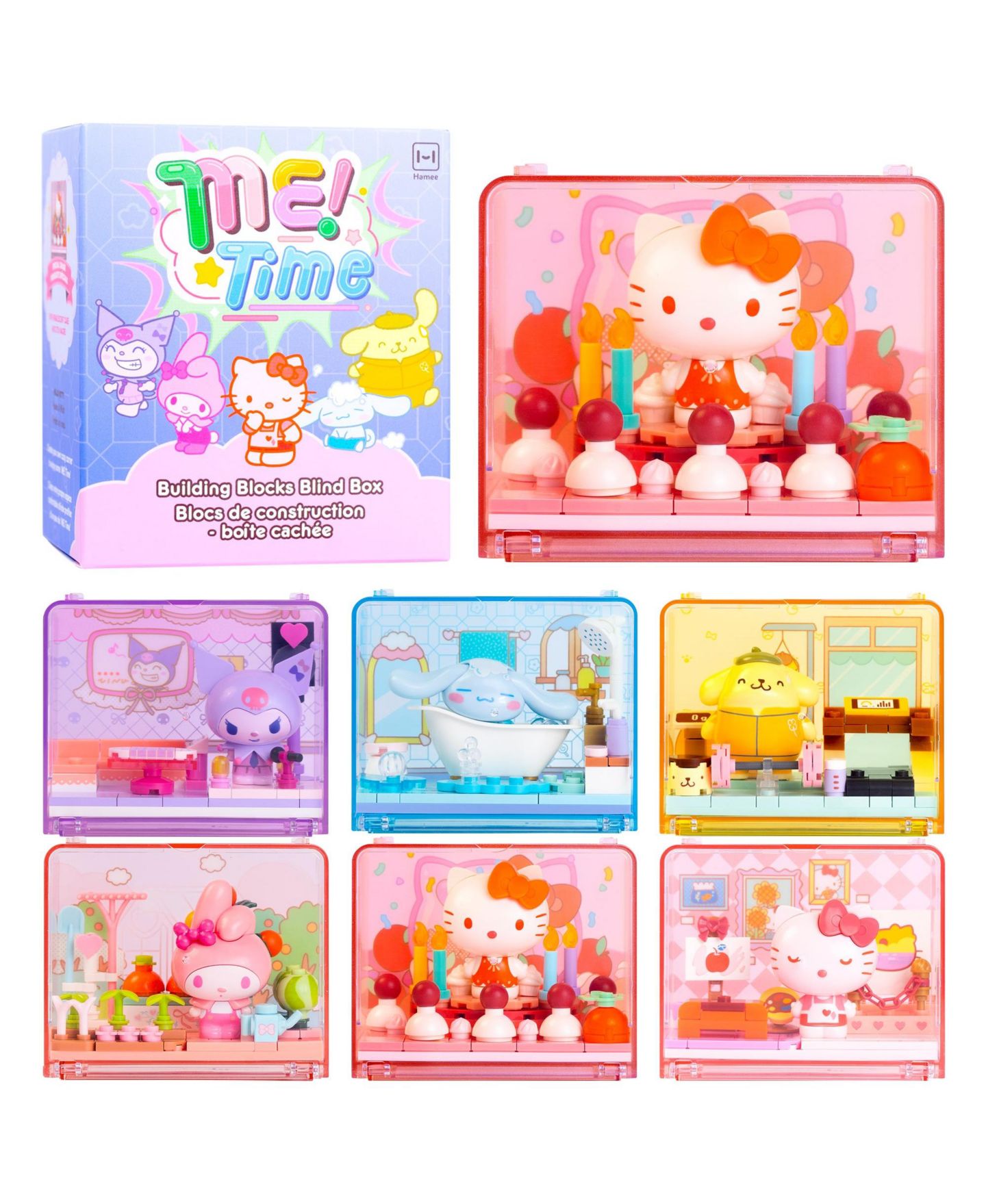 Детский конструктор Hamee Sanrio Hello Kitty and Friends Me Time Blind Box 100-Piece Building Set, Ages 6+ — фото 1