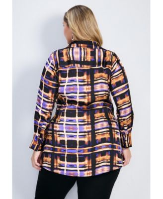 Women's Plus Size Goldi Satin Wrap Blouse