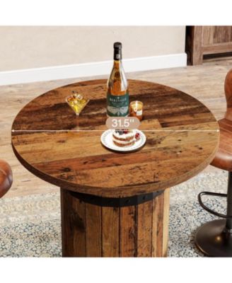 Round Bar Table, 39.4-Inch Bar Height, Bistro Pub Table for Kitchen, Living Room, Small Space