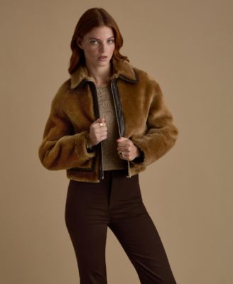 Women's Cropped Shearling Jacket