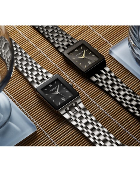 Часы Stuhrling 4084 прямоугольные на браслете с датой