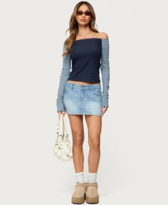 Women's Rion Contrast Striped Off Shoulder Top