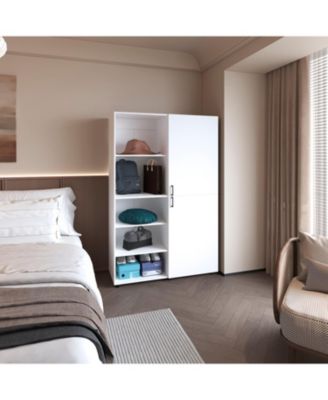 Ollie 2-Door Wardrobe with Open Storage,White