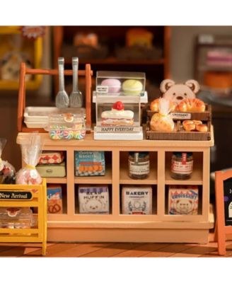 DIY Miniature Dollhouse Kit Becka's Baking House Birthday, Brown, 8.5"5.9"6.2