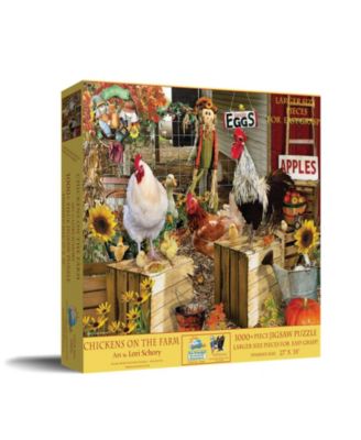 Chickens on the Farm 1000 piece Jigsaw Puzzle for Adults Large Pieces Thanksgiving