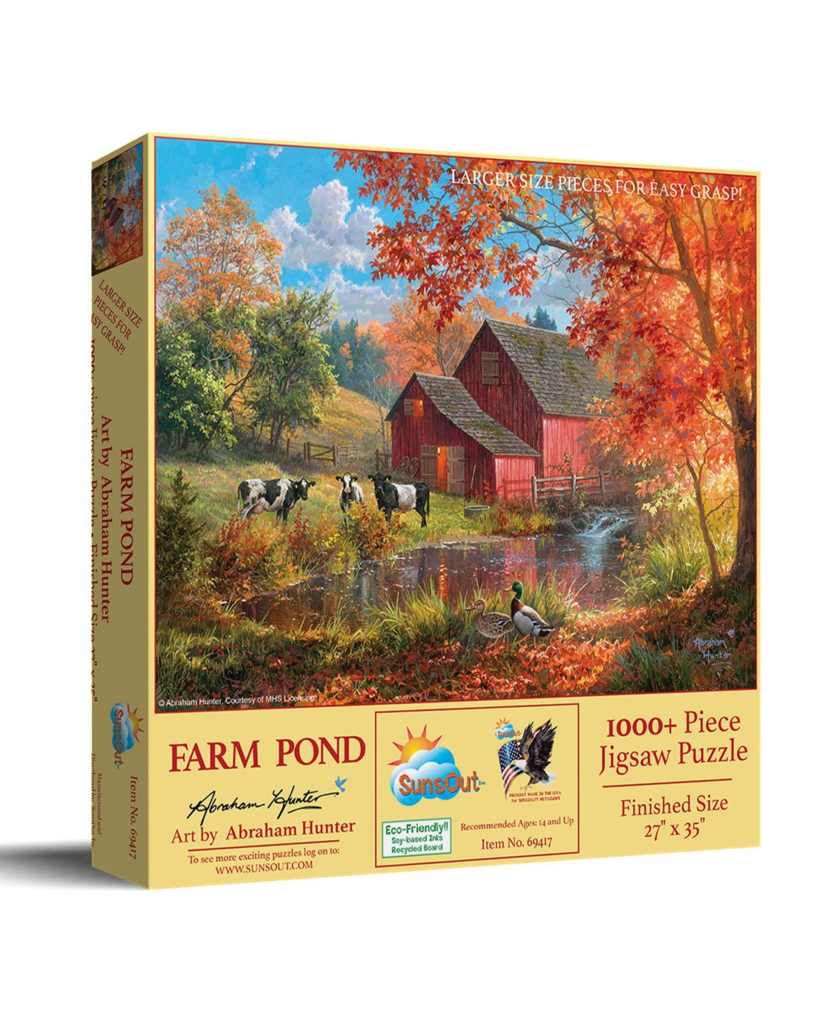 SunsOut Farm Pond 1000 piece Jigsaw Puzzle for Adults Large Pieces