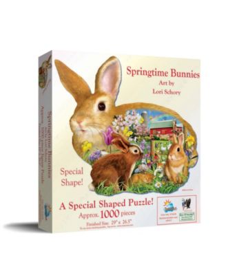 Springtime Bunnies 1000 piece Jigsaw Puzzle for Adults Special Shape Easter