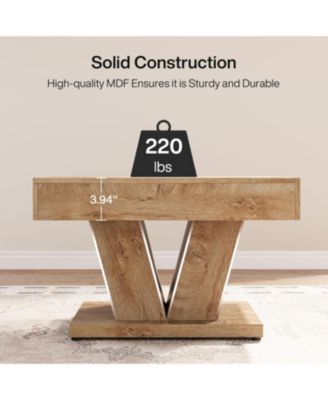 Square Coffee Table, Wood Center Table for Living Room, 31.5" Modern Cocktail Tea Accent Table, Natural