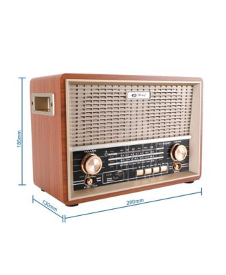 Classic Retro Style Radio with 4-Band Reception and USB/SD/AUX Connectivity