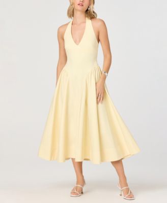 Women's Basque Waist V-Neck Dress