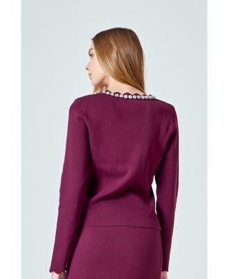 Women's Long sleeve jewel top