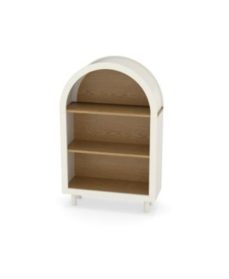 Arched 3-Tier Storage Cabinet Small Bookcase with 3 Shelves