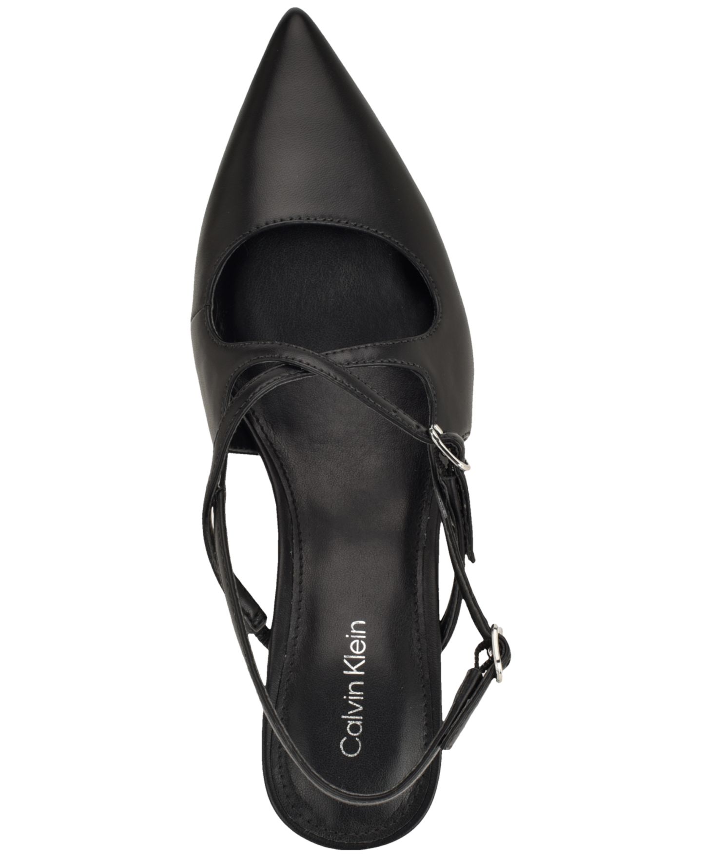 Женские туфли Calvin Klein Vierra Strappy Slingback Kitten Heel Pumps, цвет: Чёрный — фото 4