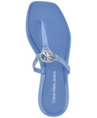 Women's Ellye Jelly Logo T-Strap Flat Sandals